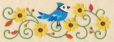 Bluejay and Black-Eyed Susans Border