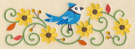 Bluejay and Black-Eyed Susans Border