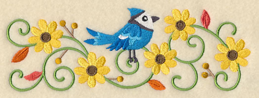 Bluejay and Black-Eyed Susans Border