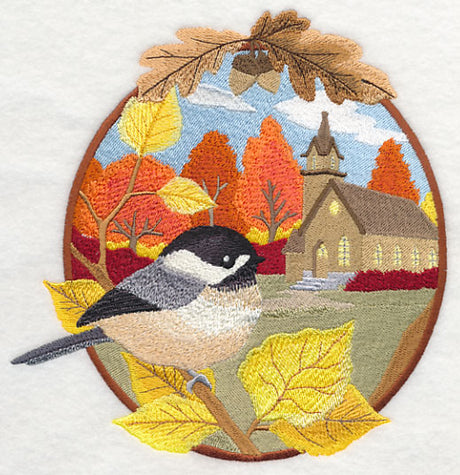 Country Autumn - Chickadee and Church