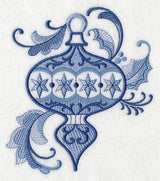 Delft Blue Stars and Swirls Ornament