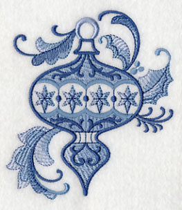 Delft Blue Stars and Swirls Ornament