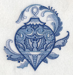 Delft Blue Holly Ornament