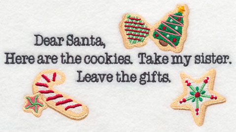 Dear Santa with Christmas Cookies (Sister)