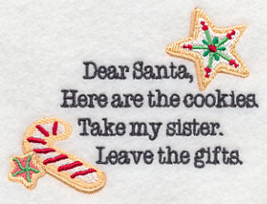 Dear Santa with Christmas Cookies (Sister)