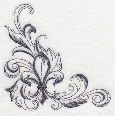 Baroque Fleur de Lis Corner