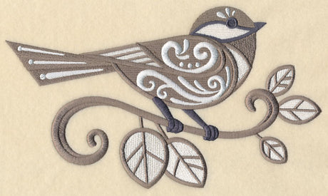 Chickadee with Flourish