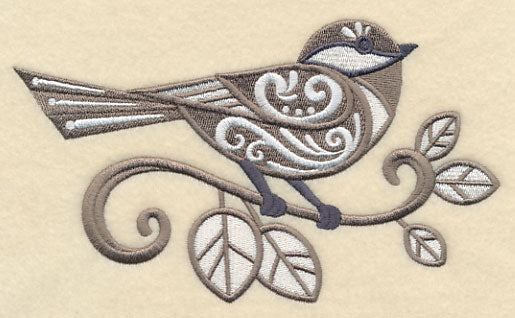 Chickadee with Flourish