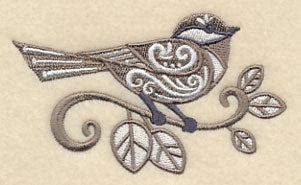 Chickadee with Flourish