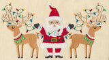 Santa and Reindeer with Christmas Lights