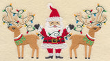 Santa and Reindeer with Christmas Lights