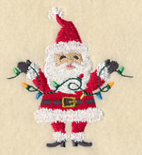 Santa with Christmas Lights