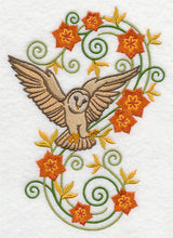 Barn Owl with Flower Flourish