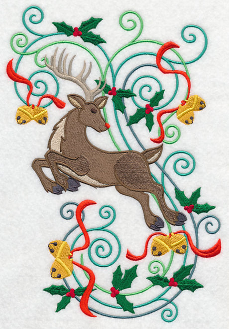 Reindeer with Christmas Flourish