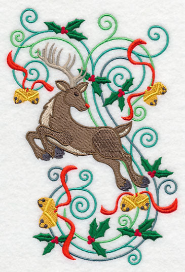 Reindeer with Christmas Flourish