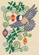 Chickadee with Christmas Flourish