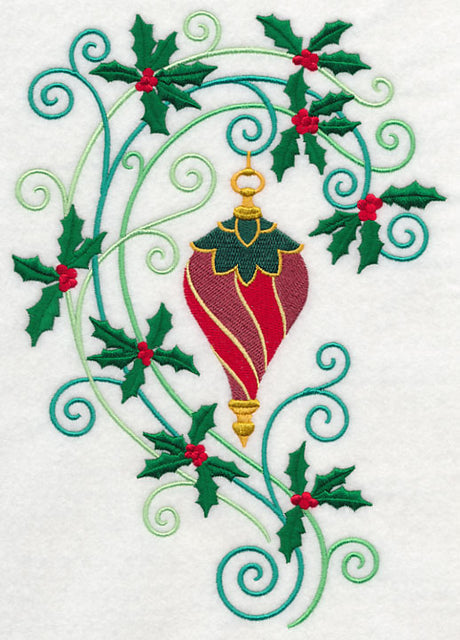 Ornament with Holly Flourish