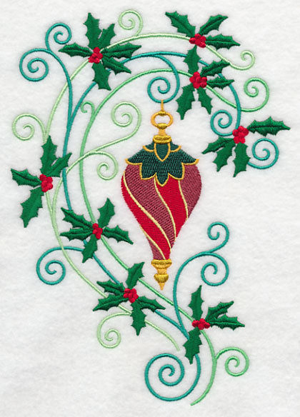 Ornament with Holly Flourish