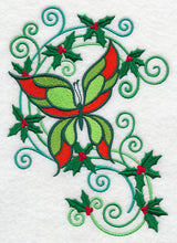 Butterfly with Holly Flourish