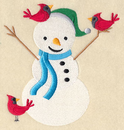 Winter Wonderland Snowman and Birds