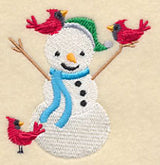 Winter Wonderland Snowman and Birds