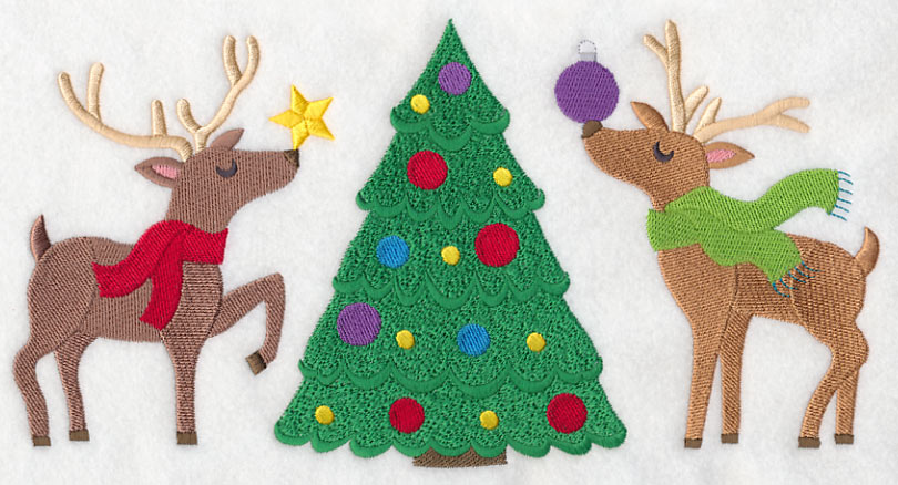 Reindeer Trim the Christmas Tree