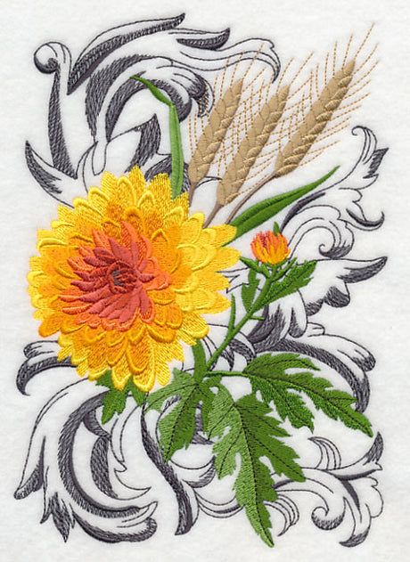 Autumn Flowers with Flourish