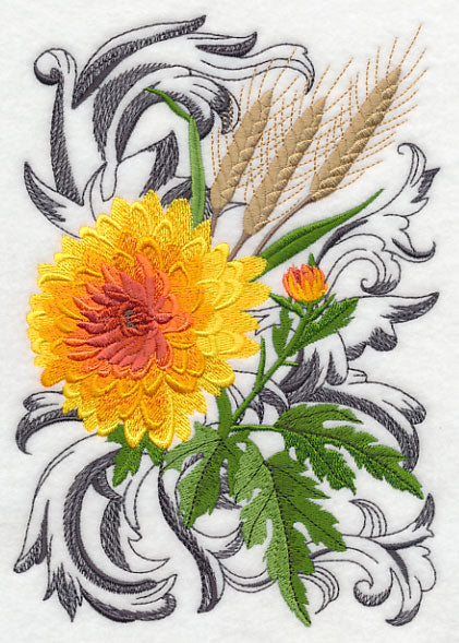 Autumn Flowers with Flourish