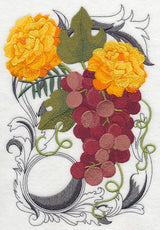 Grapes and Autumn Flowers with Flourish