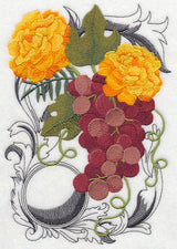 Grapes and Autumn Flowers with Flourish