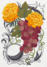Grapes and Autumn Flowers with Flourish