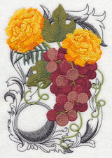 Grapes and Autumn Flowers with Flourish