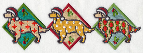 Patterned Retriever Triptych