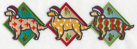 Patterned Retriever Triptych