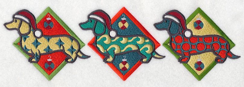 Patterned Dachshund Triptych