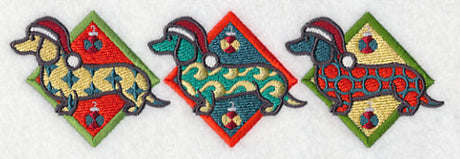 Patterned Dachshund Triptych