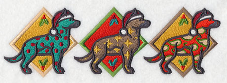 Patterned German Shepherd Triptych