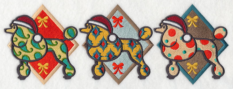 Patterned Poodle Triptych