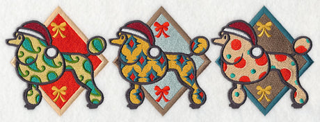 Patterned Poodle Triptych