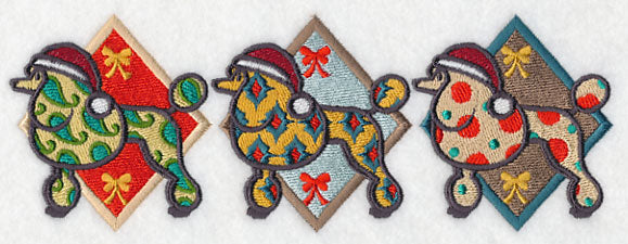 Patterned Poodle Triptych