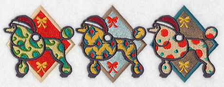 Patterned Poodle Triptych