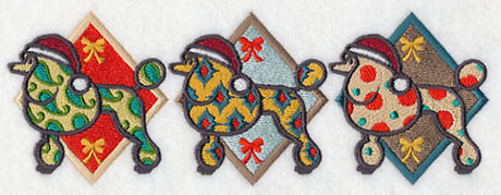 Patterned Poodle Triptych
