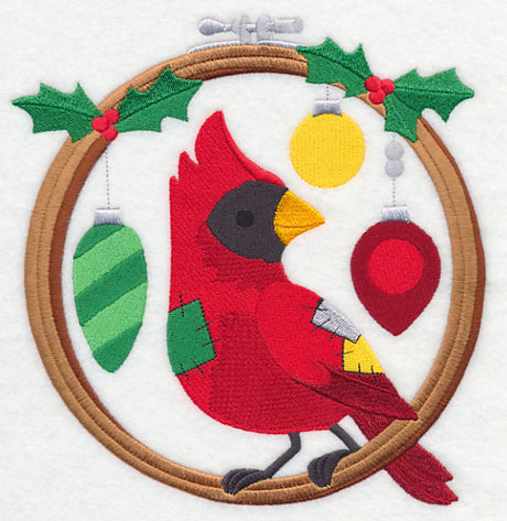 Hoop It Up Christmas Cardinal