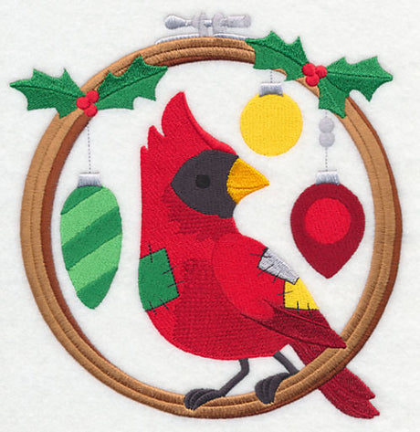 Hoop It Up Christmas Cardinal