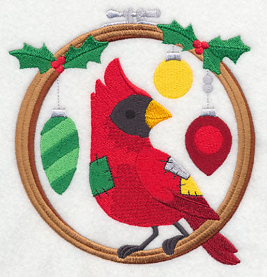 Hoop It Up Christmas Cardinal