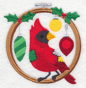 Hoop It Up Christmas Cardinal