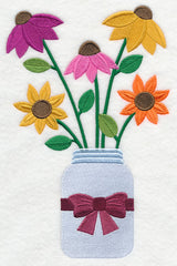 Primitive Coneflowers in Mason Jar