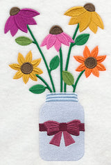 Primitive Coneflowers in Mason Jar