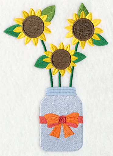 Primitive Sunflowers in Mason Jar