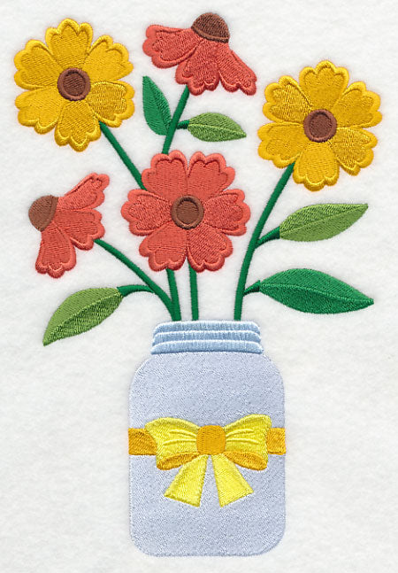 Primitive Helenium in Mason Jar